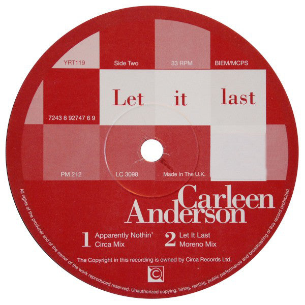 Carleen Anderson : Let It Last (12")