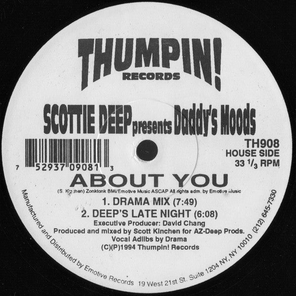 Scottie Deep* Presents Daddy's Moods : C.H.A.N.T.S. / About You (12")