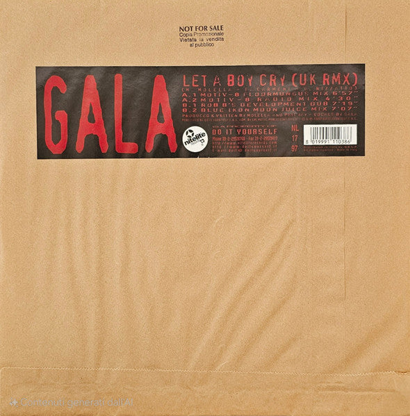 Gala : Let A Boy Cry (UK Rmx) (12", Red)