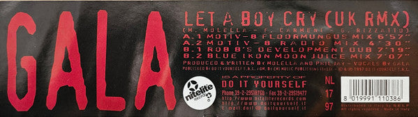Gala : Let A Boy Cry (UK Rmx) (12", Red)