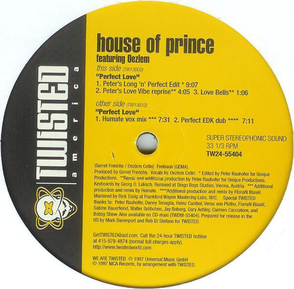 House Of Prince Featuring Oezlem : Perfect Love (2x12")
