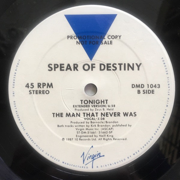 Spear Of Destiny : Strangers In Our Town (12", Single, Promo, SP)