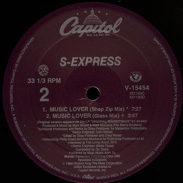S'Xpress* : Music Lover (12", Single, Spe)