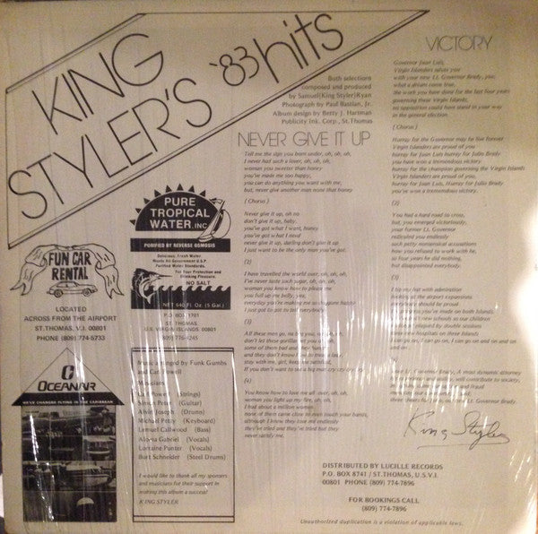 King Styler : Never Give It Up / Victory (12")
