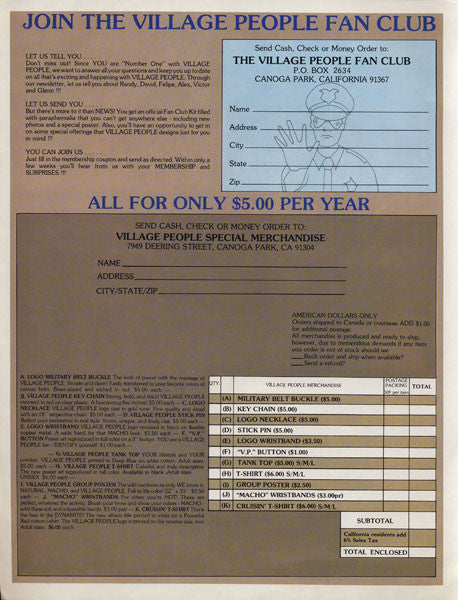 Village People : Cruisin' (LP, Album, 60 )