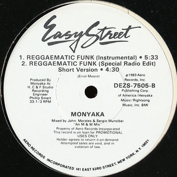Monyaka : Reggaematic Funk (12", Promo)