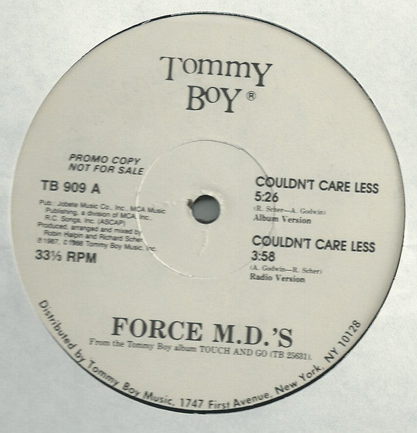 Force MD's : Couldn't Care Less (12", Single, Promo)