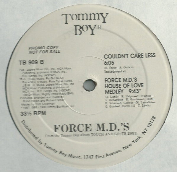 Force MD's : Couldn't Care Less (12", Single, Promo)