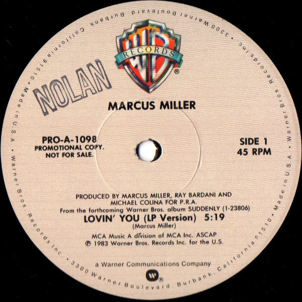 Marcus Miller : Lovin' You (12", Promo)