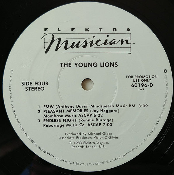 Various : The Young Lions (A Concert Of New Music Played By Seventeen Exceptional Young Musicians - The Kool Jazz Festival June 30, 1982) (2xLP, Album, Promo)