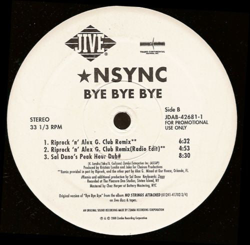 *NSYNC : Bye Bye Bye (The Remixes) (12", Promo)