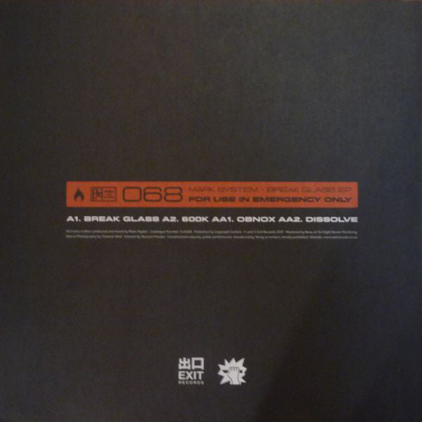 Mark System* : Break Glass EP (12", EP)