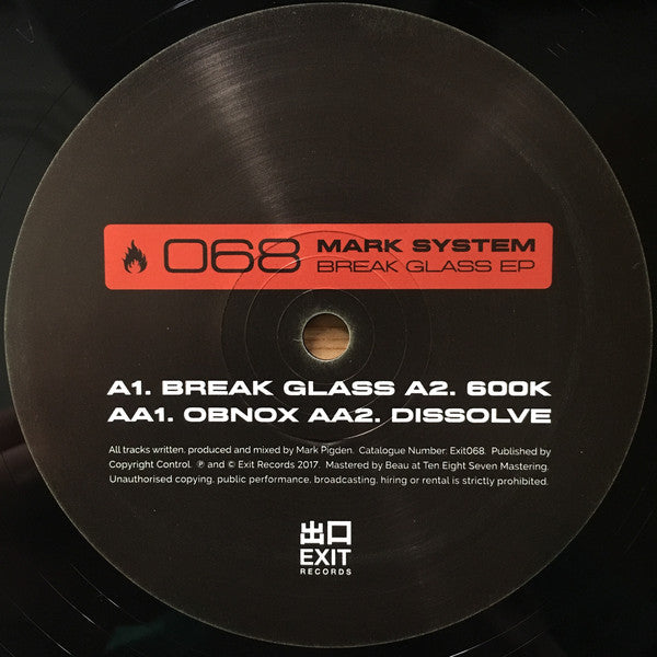 Mark System* : Break Glass EP (12", EP)