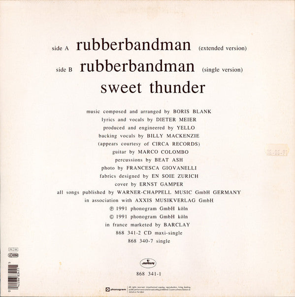 Yello : Rubberbandman (12", Maxi)