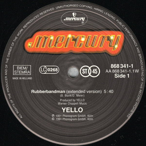 Yello : Rubberbandman (12", Maxi)