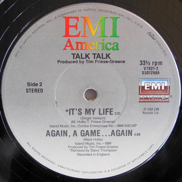 Talk Talk : It's My Life (Extended Version) (12", Single)
