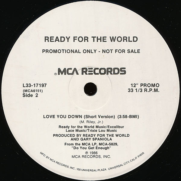 Ready For The World : Love You Down (12", Single, Promo)