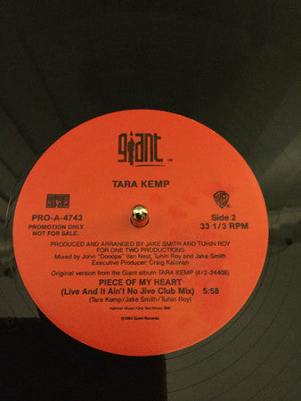 Tara Kemp : Piece Of My Heart (12", Promo)