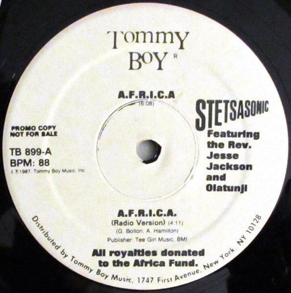 Stetsasonic / Tackhead : A.F.R.I.C.A. / Free South Africa (12", Promo)