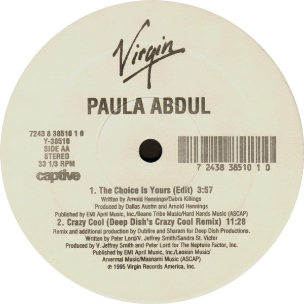 Paula Abdul : Crazy Cool (12")