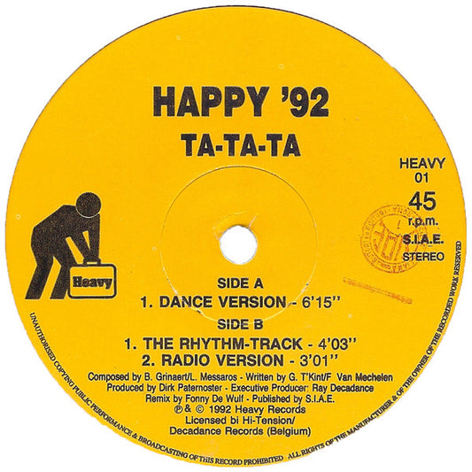 Happy '92 : Ta-Ta-Ta (12")