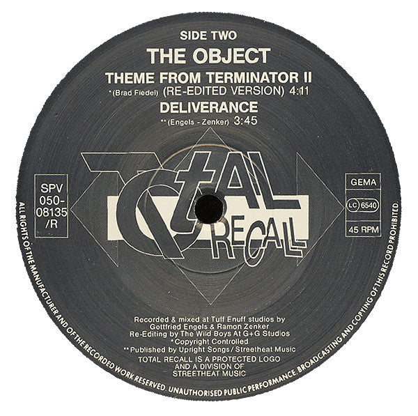 The Object : Terminator 2 Dance Theme (The Remixes) (12")