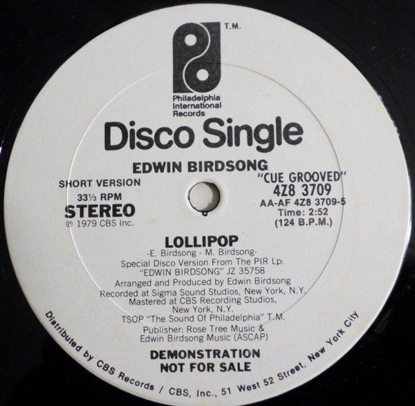 Edwin Birdsong : Lollipop (12", Single, Promo)