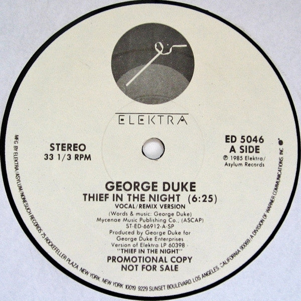 George Duke : Thief In The Night (12", Promo)
