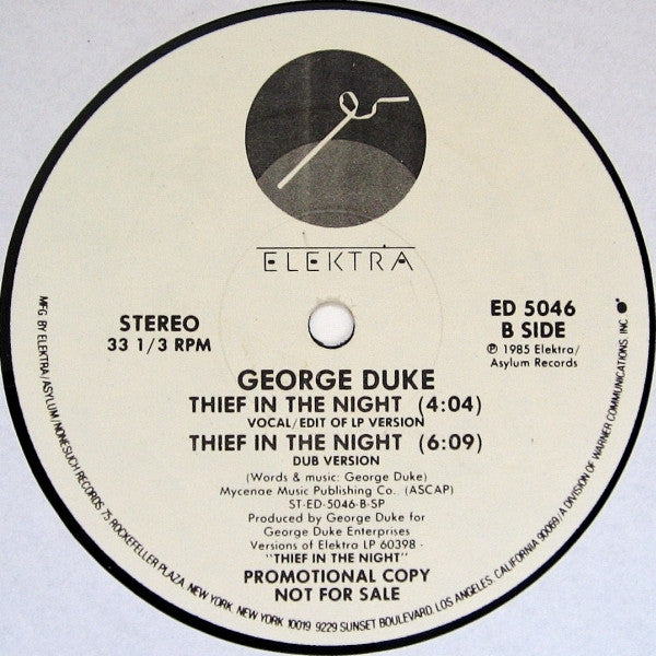 George Duke : Thief In The Night (12", Promo)