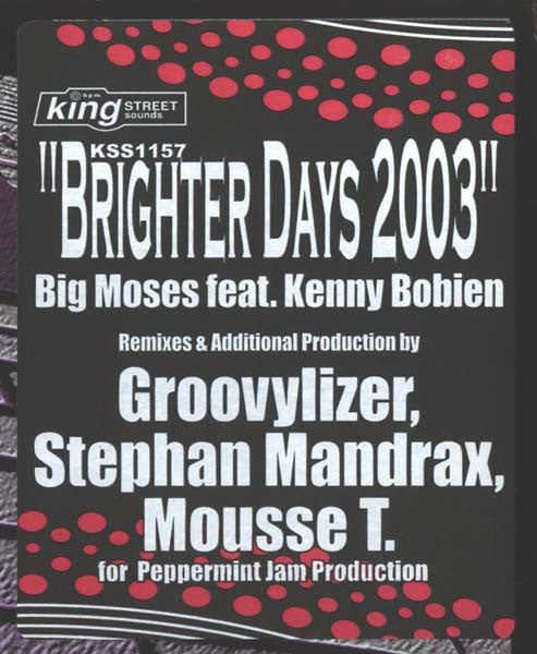 Big Moses Feat. Kenny Bobien : Brighter Days 2003 (12")