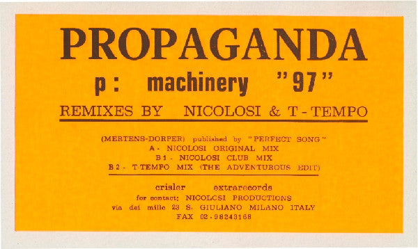 Propaganda : p: Machinery "97" (12", W/Lbl)