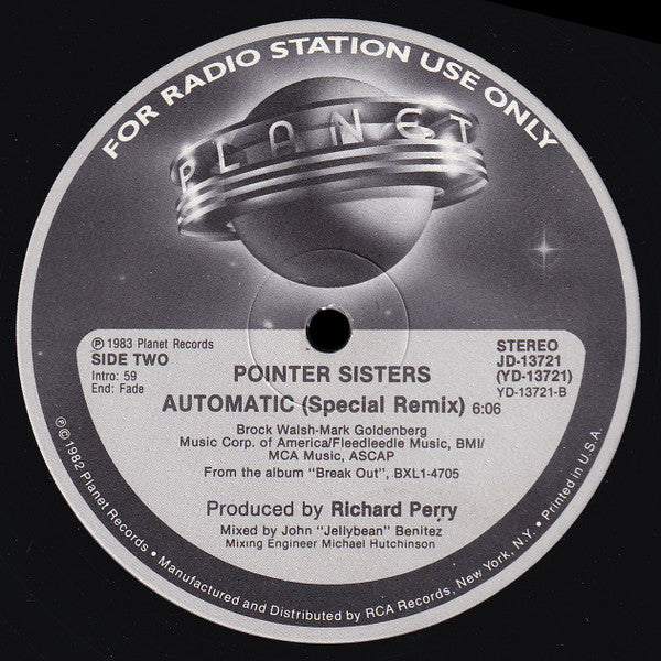 Pointer Sisters : Automatic (12", Promo)