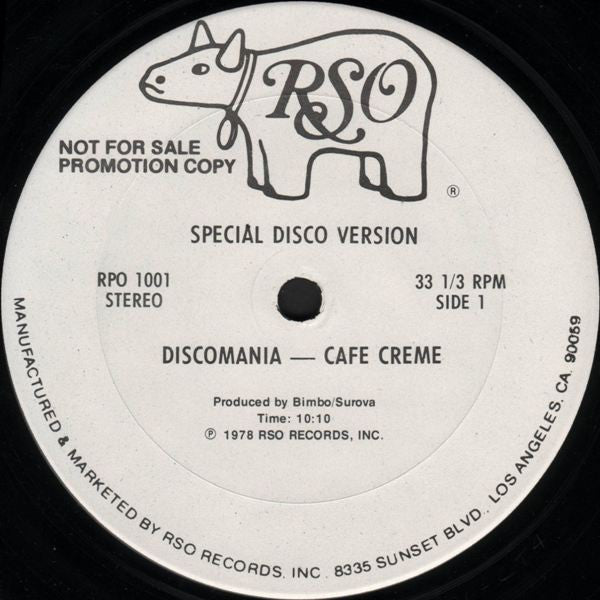 Café Crème / California (3) : Discomania / I Can Hear Music (12", Promo)