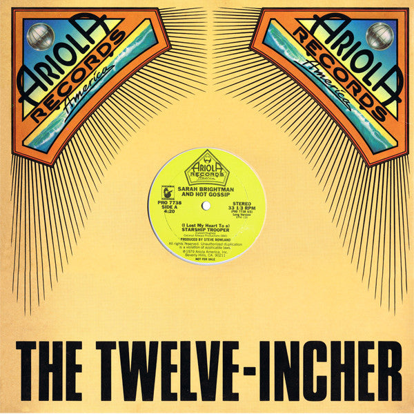 Sarah Brightman and Hot Gossip : (I Lost My Heart To A) Starship Trooper / Do Do Do (12", Promo)