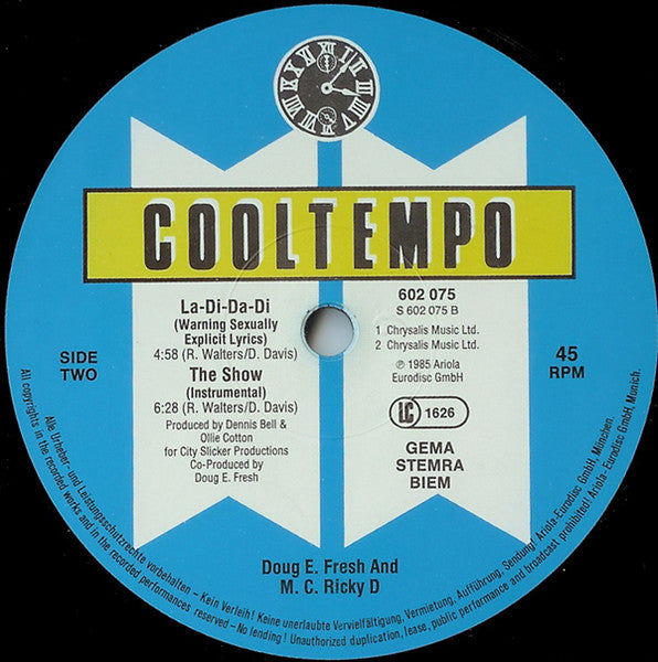 Doug E. Fresh & The Get Fresh Crew* / Doug E. Fresh & MC. Ricky D* : The Show & La Di Da Di (12", Maxi)