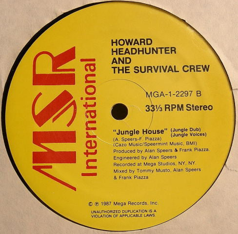 Howard Headhunter And The Survival Crew : Jungle House (12")