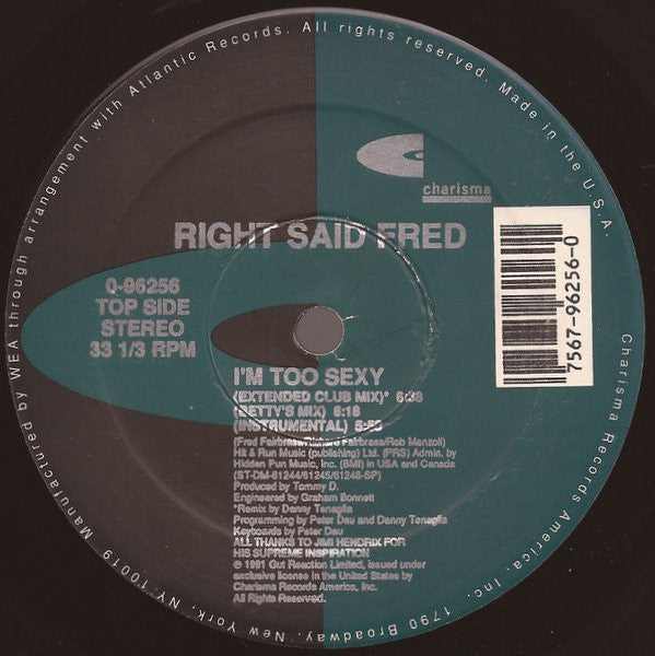 R ★ S ★ F* : I'm Too Sexy (12", Single)