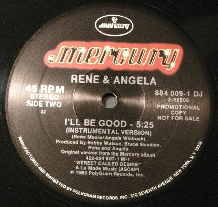 Reṅe & Angela* : I'll Be Good (12", Promo)