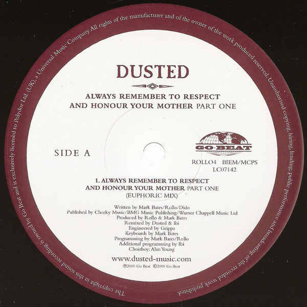Dusted : Always Remember To Respect And Honour Your Mother - Part One (12", Promo)
