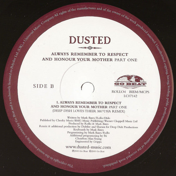 Dusted : Always Remember To Respect And Honour Your Mother - Part One (12", Promo)