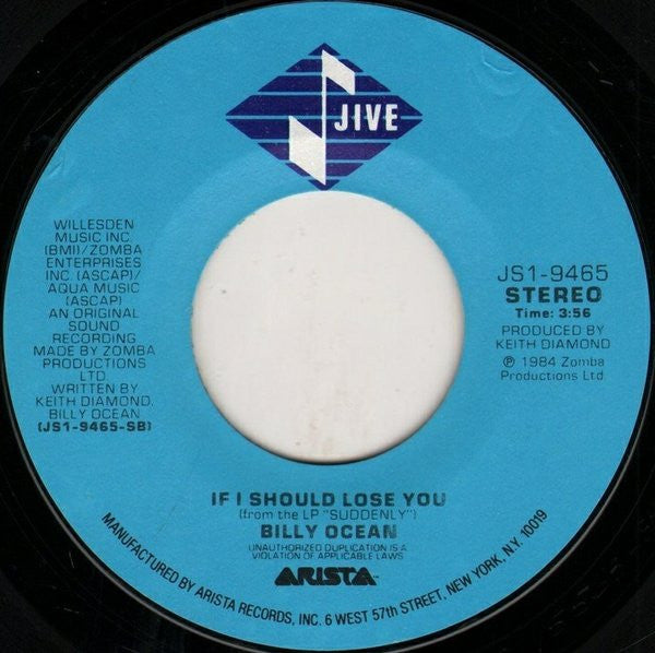Billy Ocean : There'll Be Sad Songs (To Make You Cry) / If I Should Lose You (7", Single, Styrene)