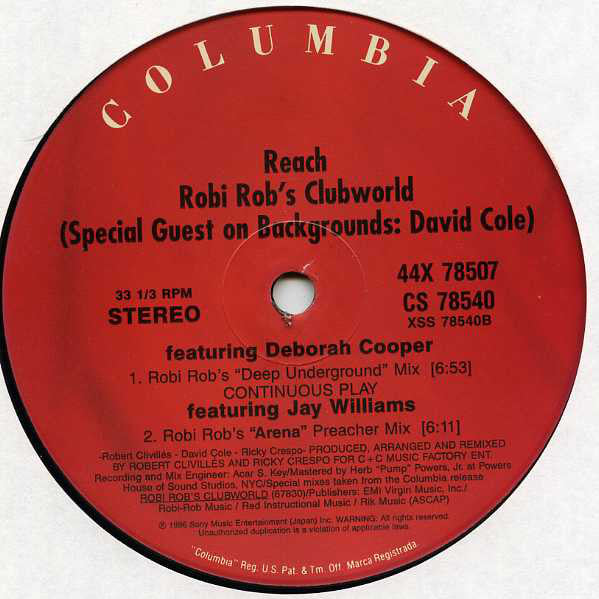 Robi Rob's Clubworld Featuring Deborah Cooper : Reach / Mi Gente Latina (2x12")