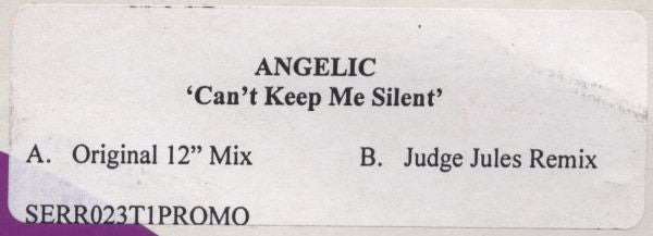 Angelic : Can't Keep Me Silent (12", Promo, W/Lbl)