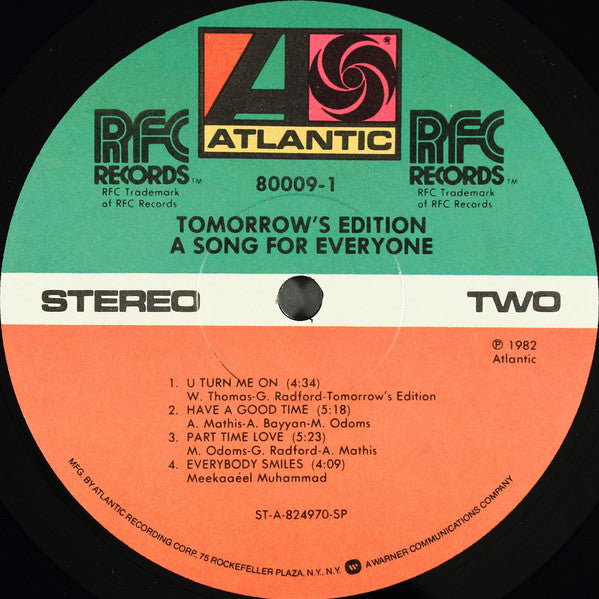Tomorrow's Edition : A Song For Everyone (LP, Album, SP )