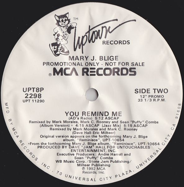 Mary J. Blige : You Remind Me (12", Promo)