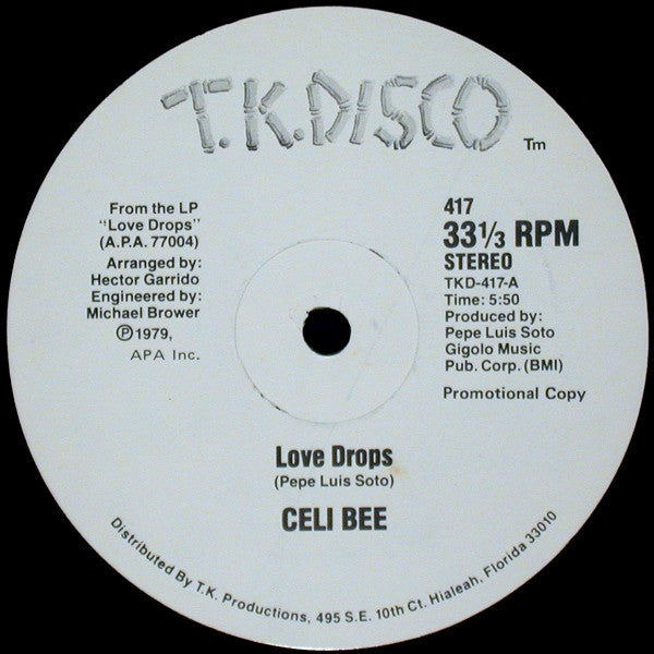 Celi Bee : Love Drops (12", Promo)