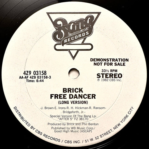 Brick : Free Dancer (12", Promo)