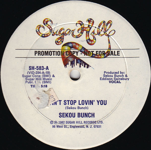 Sekou Bunch : Can't Stop Lovin' You (12", Promo)