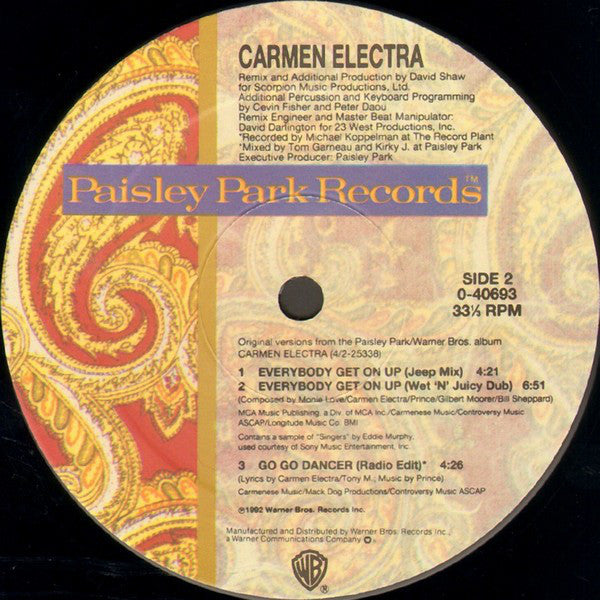 Carmen Electra : Everybody Get On Up (12", Maxi)