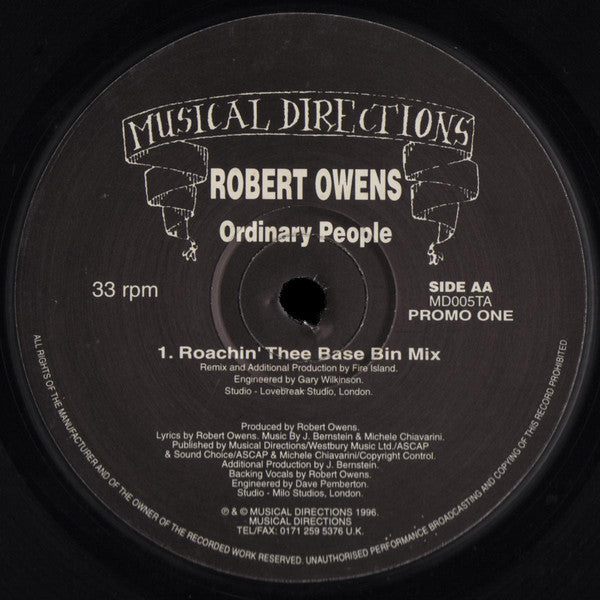 Robert Owens : Ordinary People (Promo One) (12", Promo)
